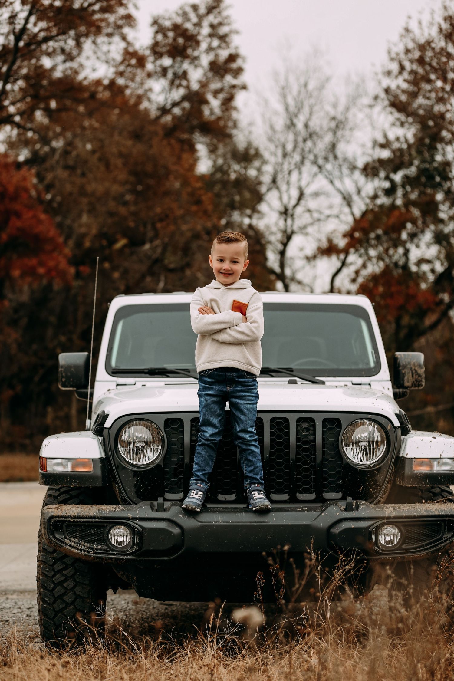 boy on a jeep