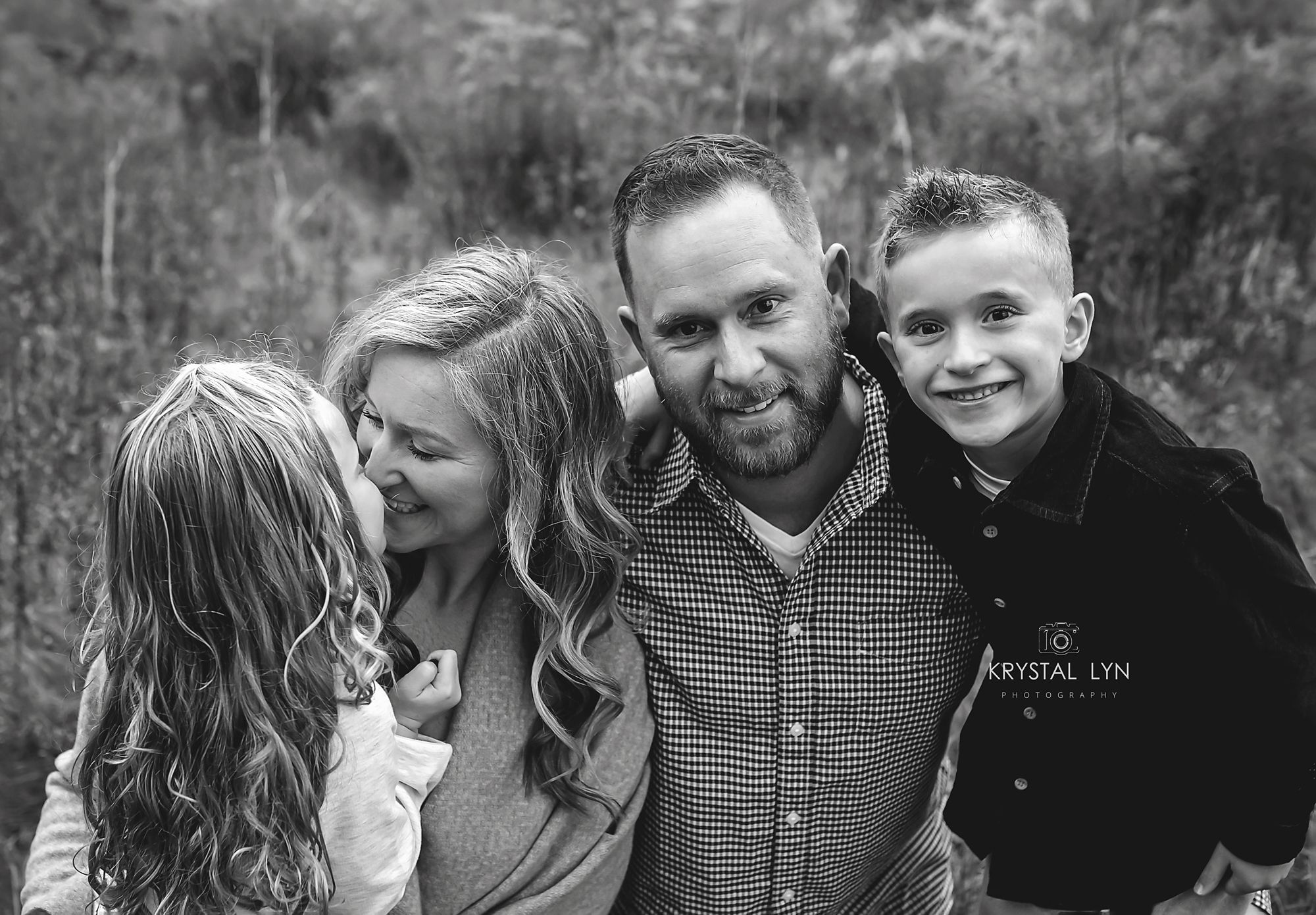 Intimate family photo that tells a story in black and white