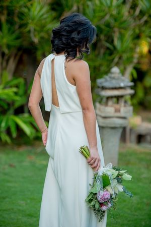 Backside of Bridal Dress at Natsunoya Teahouse