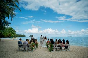 Kualoa beach wedding ceremony