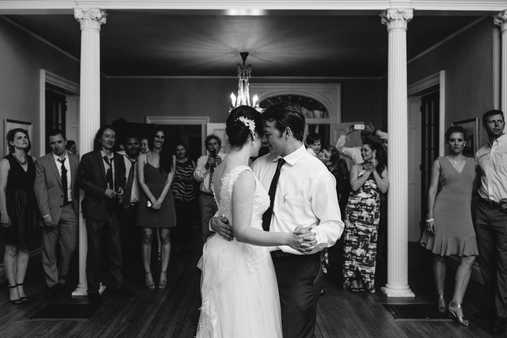 Bride and Groom share their first dance at the historic Lyman Estate in Waltham, MA
