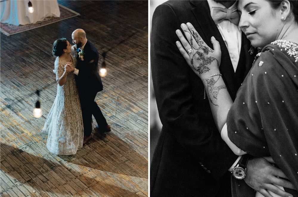 Bride and groom  dancing portraits