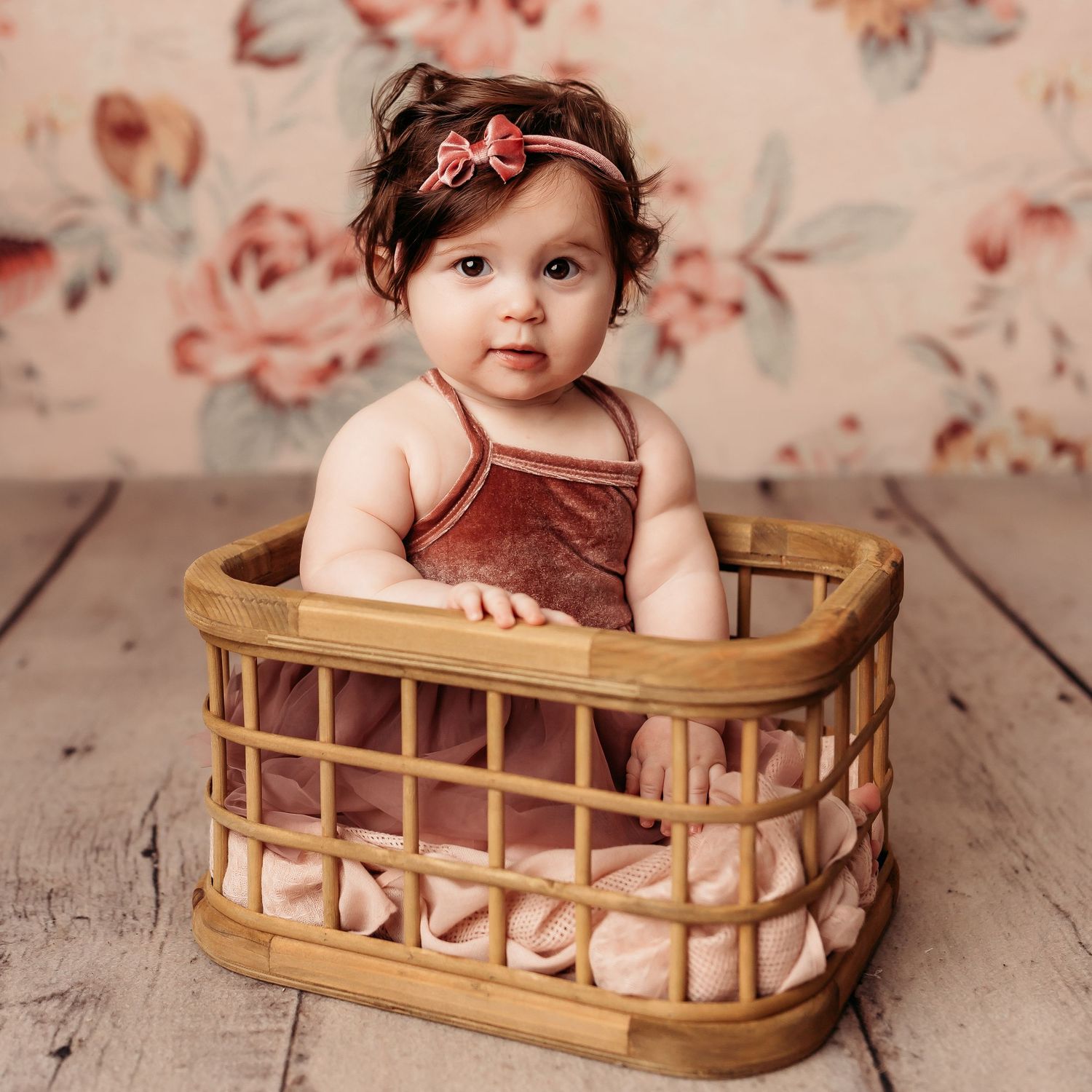 Baby girl at her milestone photography session in Tulsa,OK