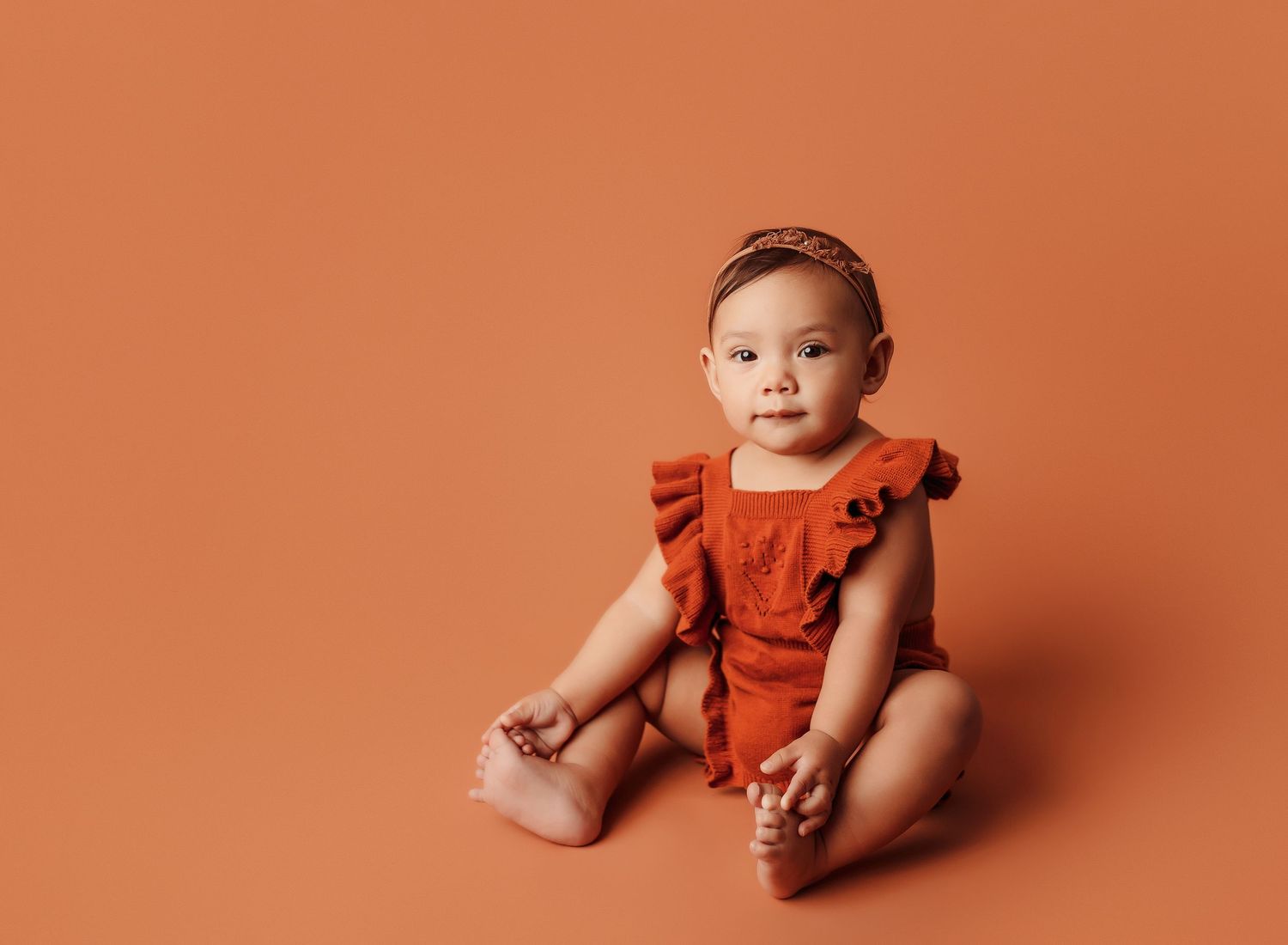 Baby girl at her milestone photography session in Tulsa,OK