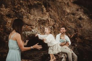 Outdoor beach family session old bar