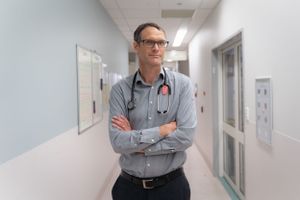 Dr Paul Young headshot taken at Wellington Regional Hospital