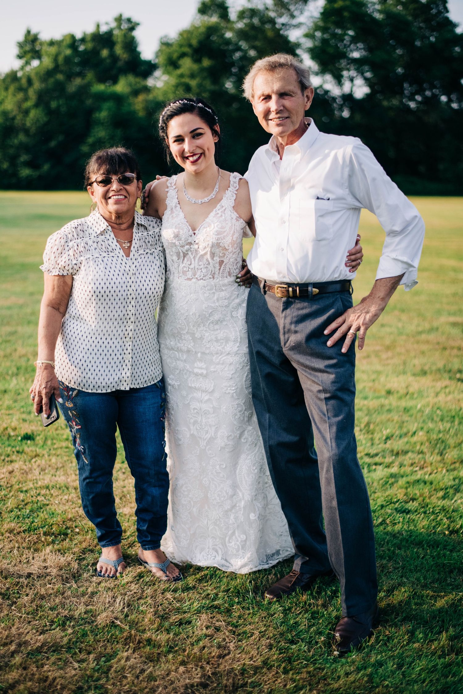 bride with her grandmother and grandfather