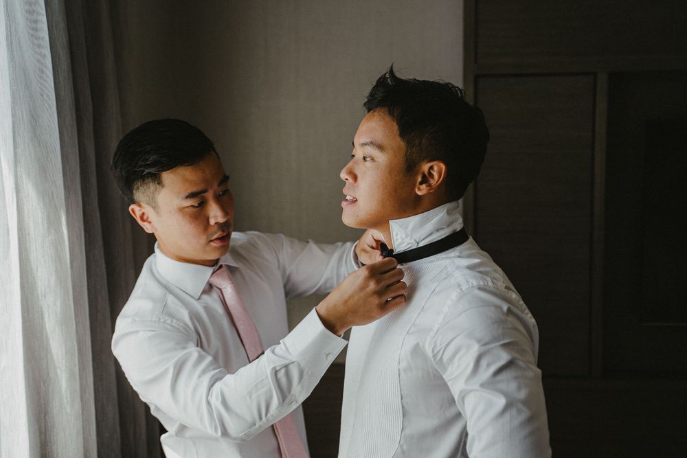 wedding photography taken at hyatt regency Perth by ivision studio groom get ready photos