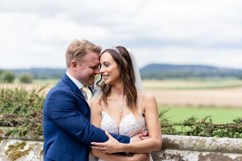 bride, groom, outdoors, Rowton Castle, summer, shropshire wedding