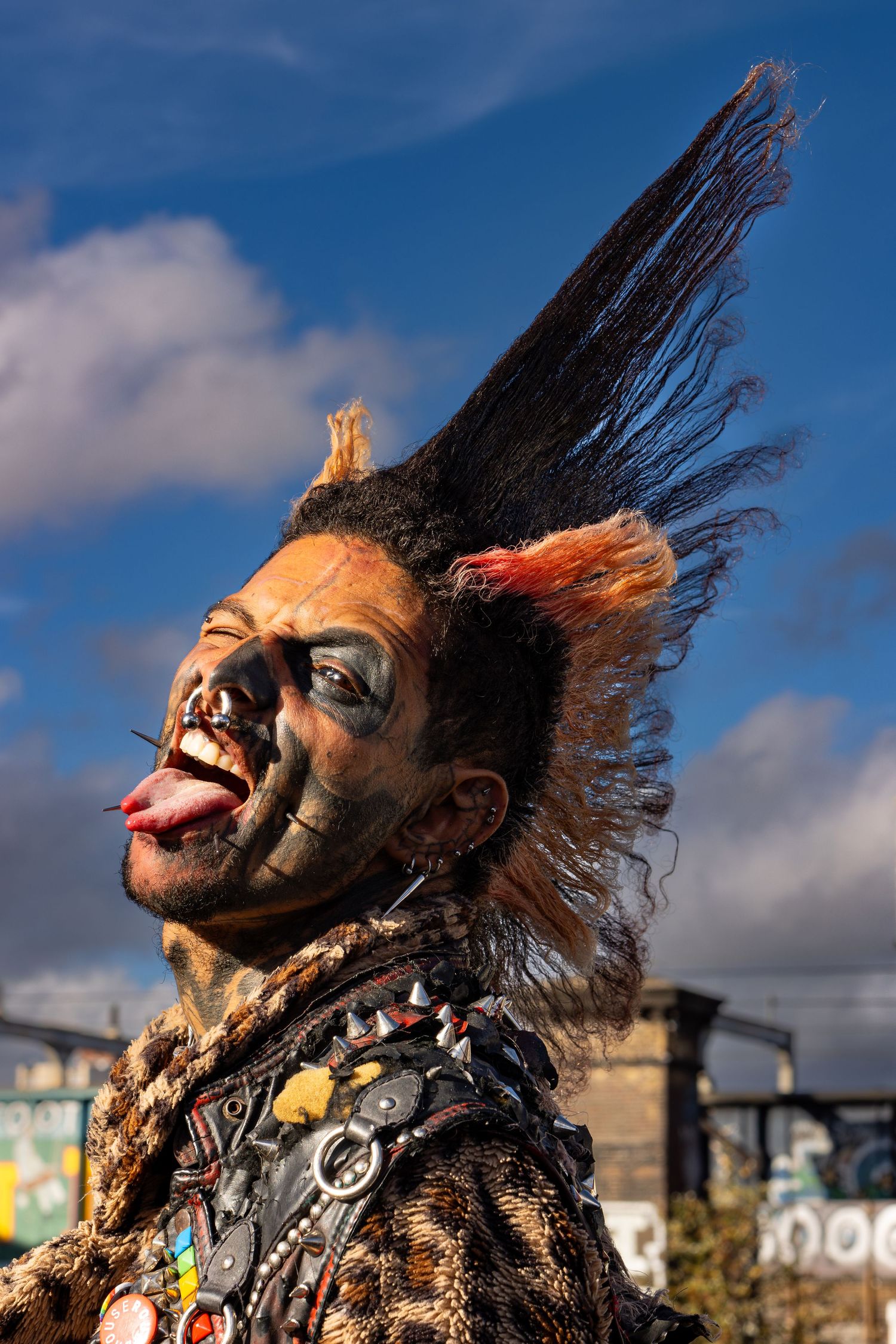 Zombiepunk in Camden London Punk piercings photoshoot Portraiture model by Kush Rattan photography