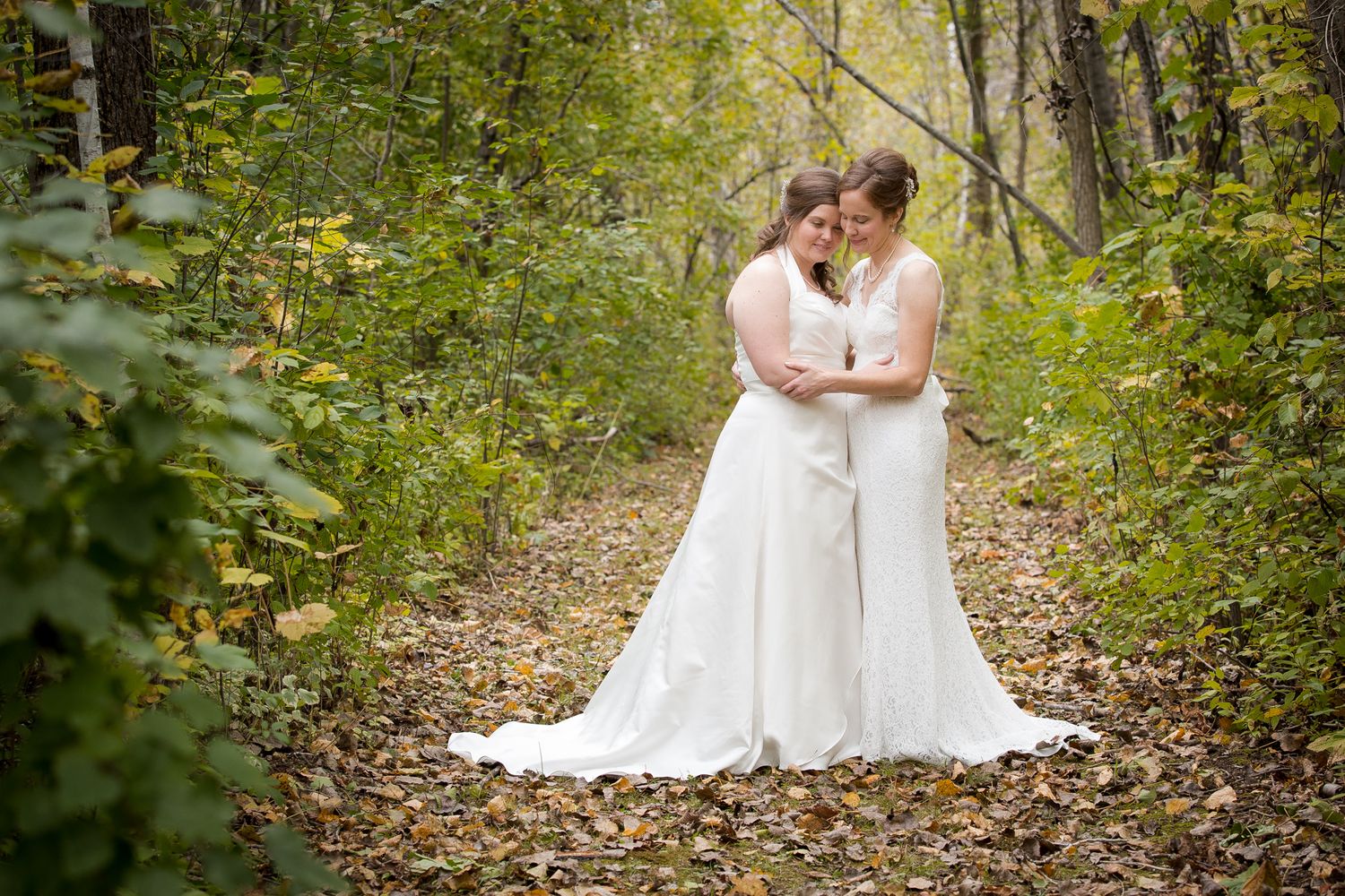 Lesbian LGBTQ fall wedding in Milwaukee Wisconsin by Meg Johnson Images