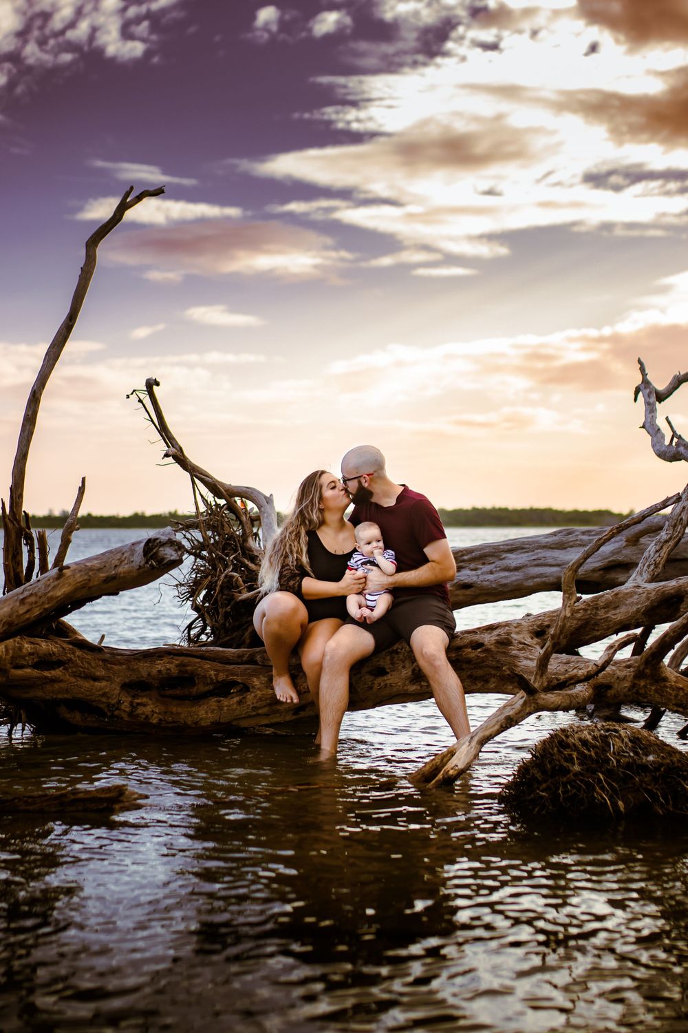 Family beach photos, dramatic beach sky photos