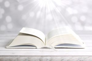 White bible with light