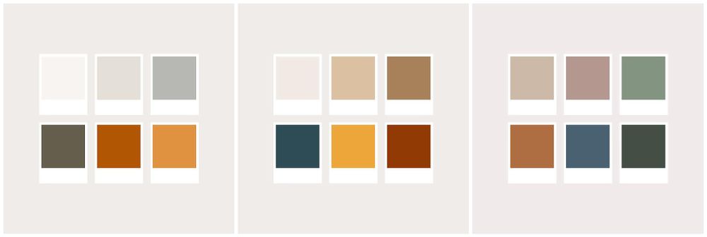 Modern color palette featuring navy, yellow, and earthy brown tones.