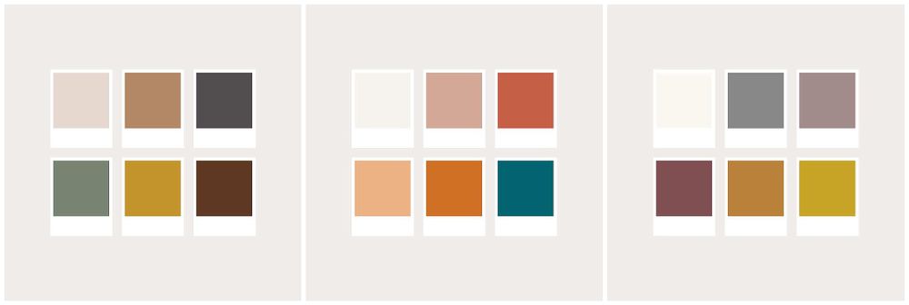 Minimalist color scheme featuring teal, coral, and neutral earth tones.