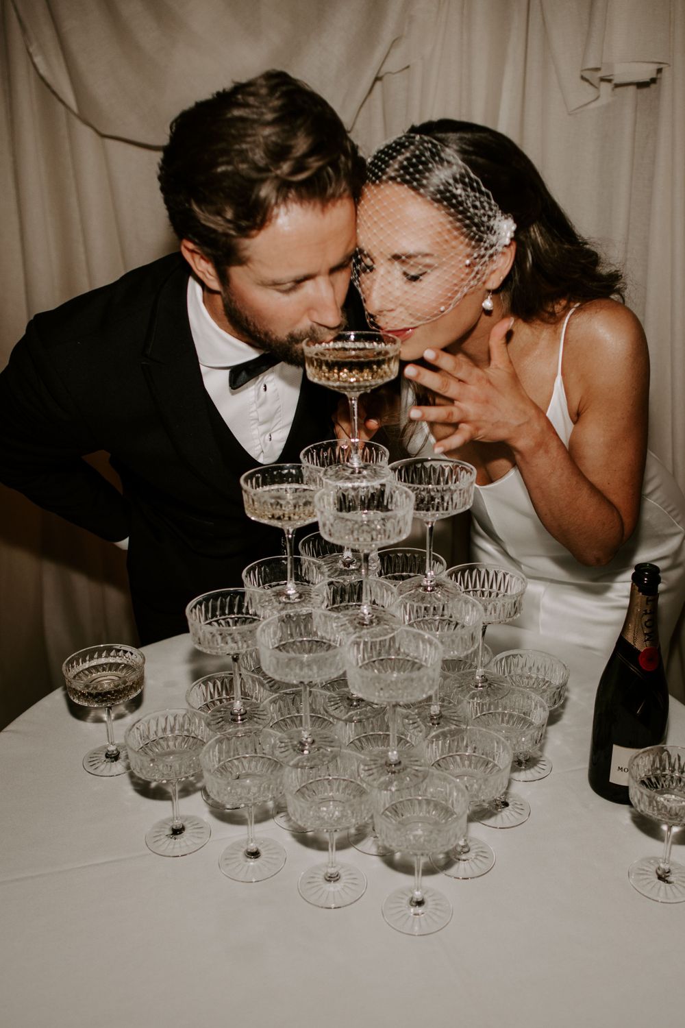 Champagne tower, Middleton Lodge wedding venue, champagne tower,