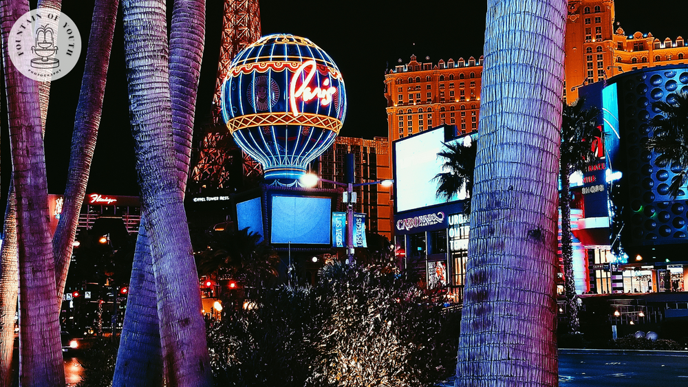 View of Paris Las Vegas on Las Vegas Strip in Las Vegas, Nevada