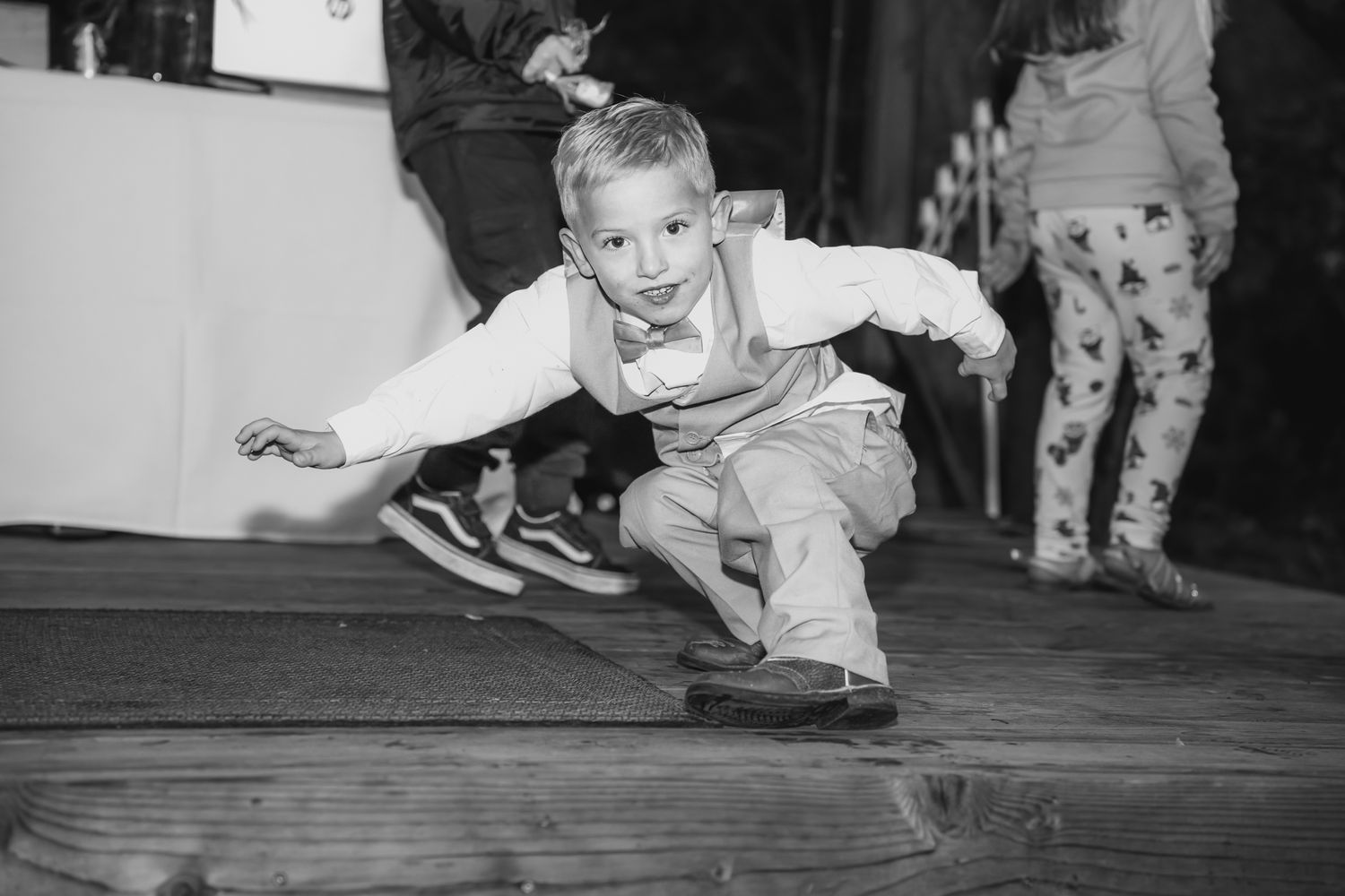 little boy dances