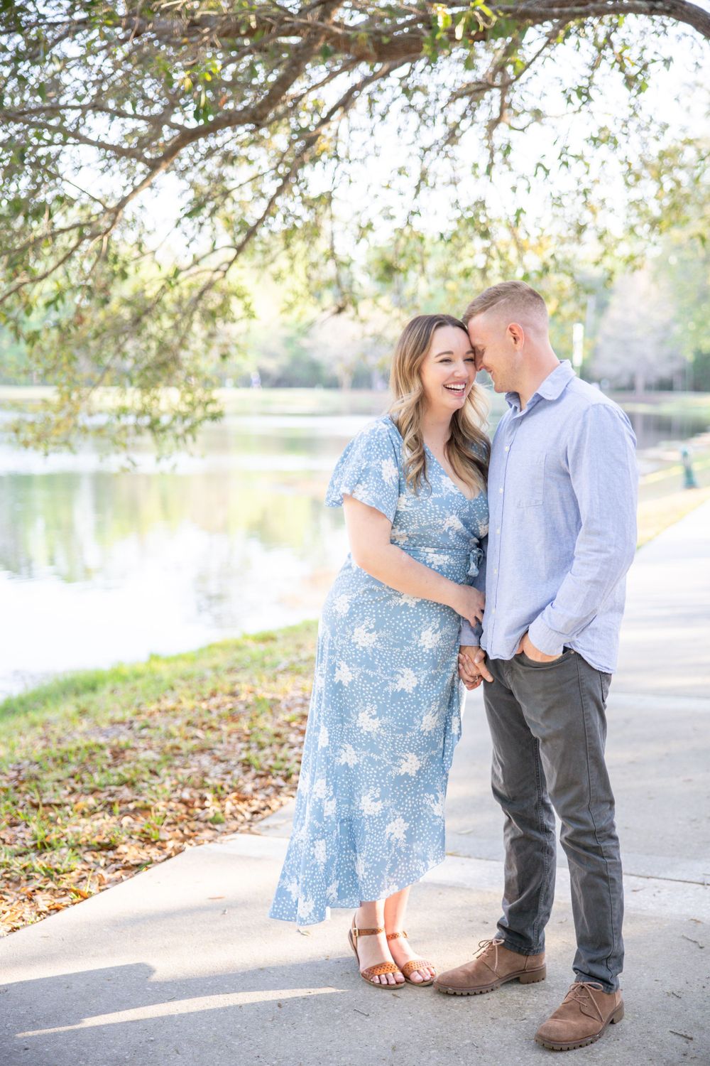 Outdoor engagement session in Celebration, Florida.