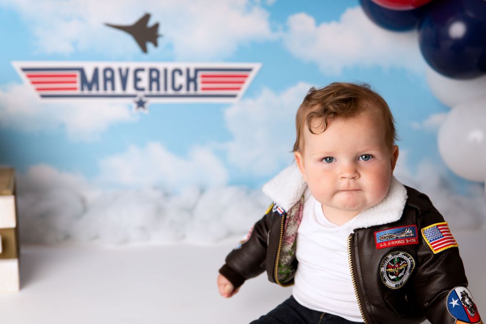 Top Gun Cake Smash Milestone Baby Photographer Maverick Aviation St Louis