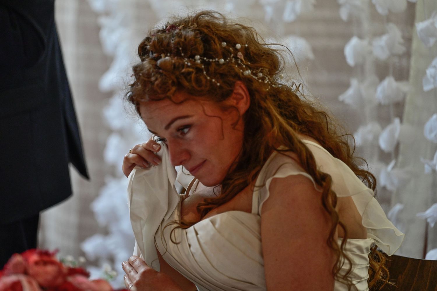 Wedding Bride shedding a tear during the wedding speeches - gavinhorrellphotography.com
