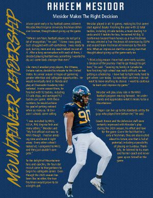 Newsletter I interviewed for, designed and wrote for WVU Football.
