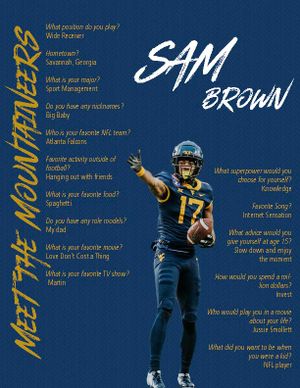 Newsletter I interviewed for, designed and wrote for WVU Football.