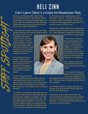 Newsletter I interviewed for, designed and wrote for WVU Football. Keli Zinn, who now works for LSU.