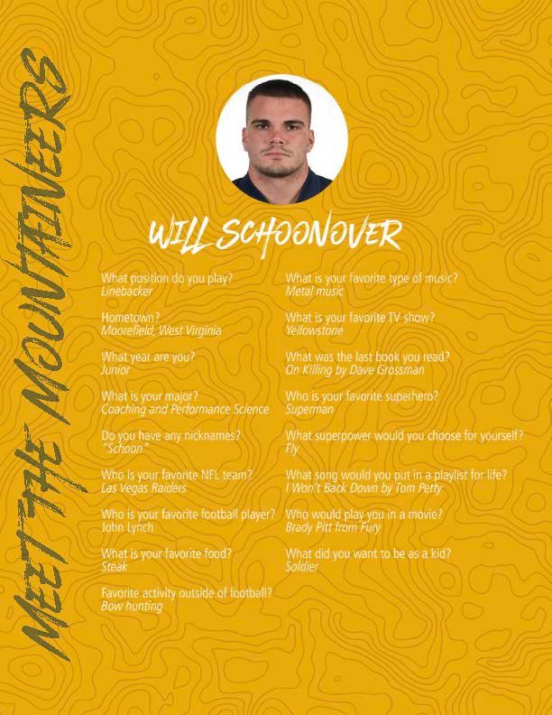 Newsletter I interviewed for, designed and wrote for WVU Football.