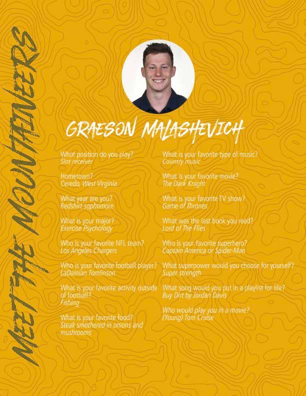 Newsletter I interviewed for, designed and wrote for WVU Football.