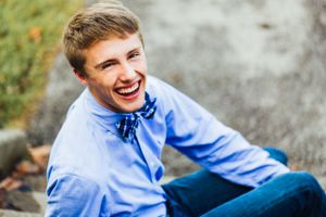 senior boy with bow tie