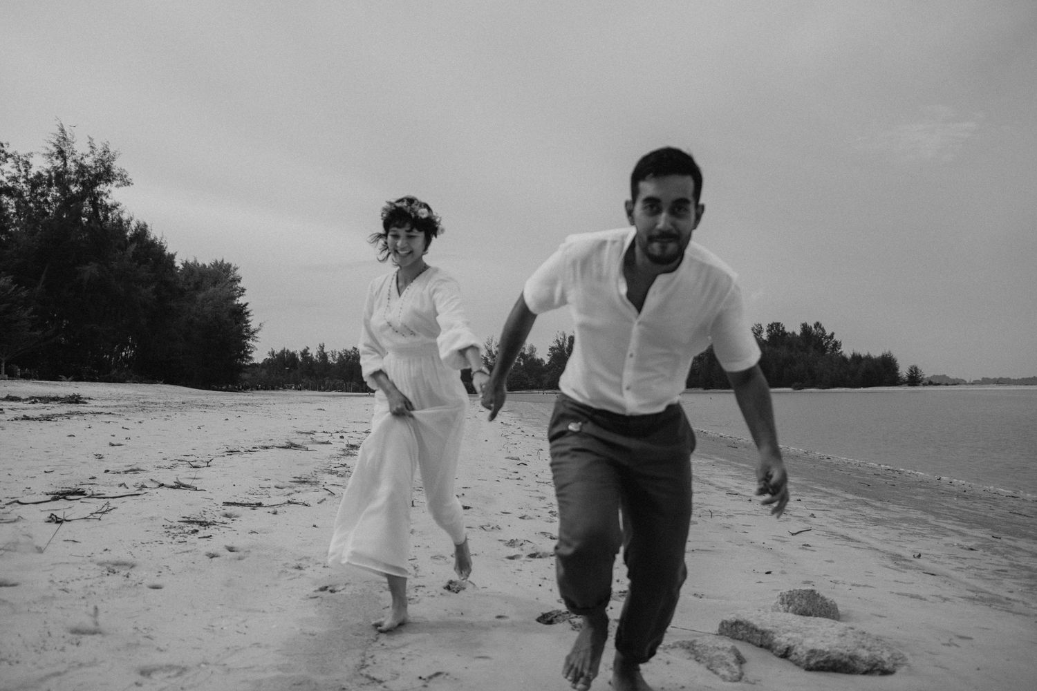 Couple portrait at a wedding at Balok beach, Pahang