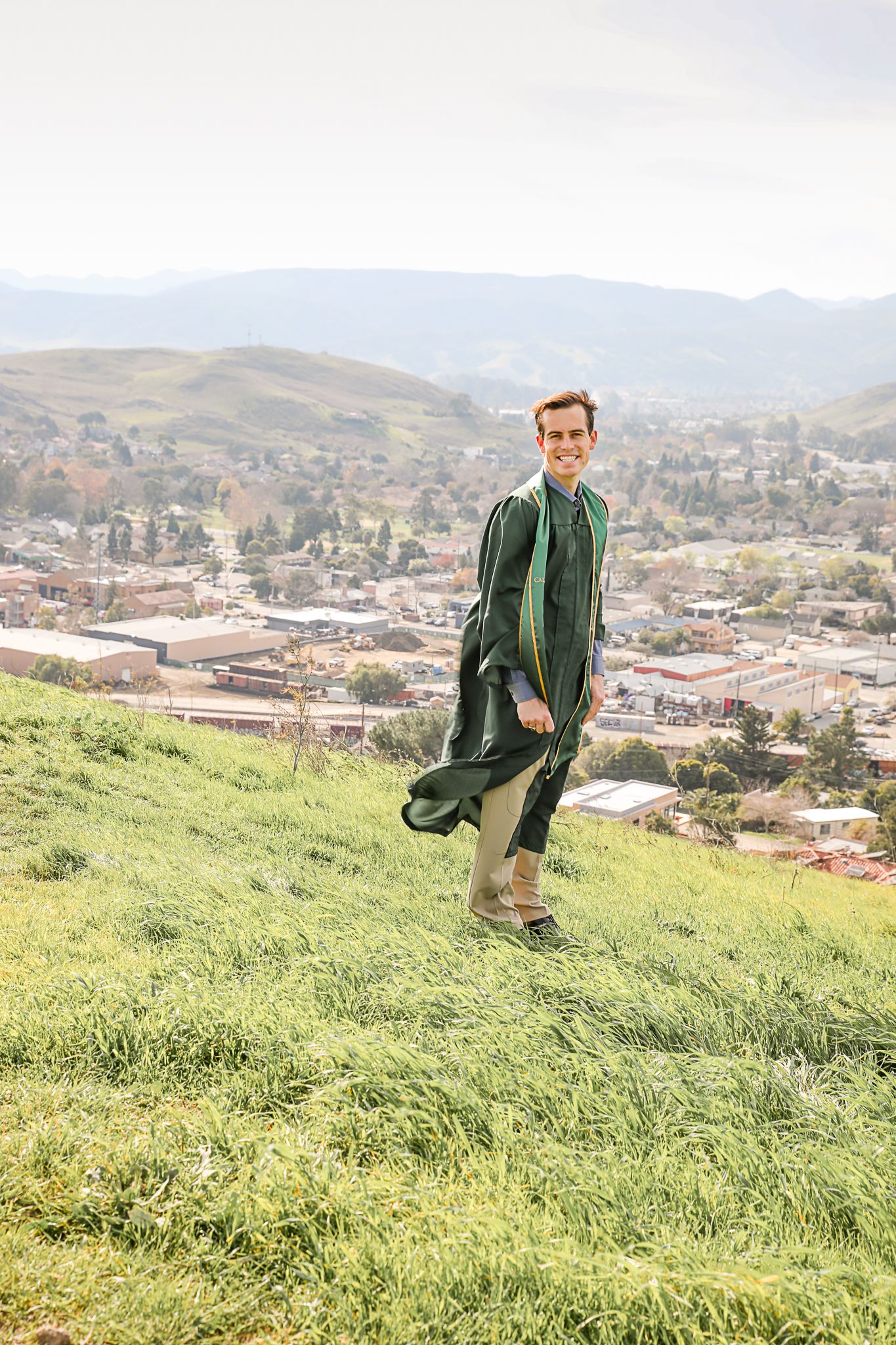 guy on hill city background SLO senior pictures