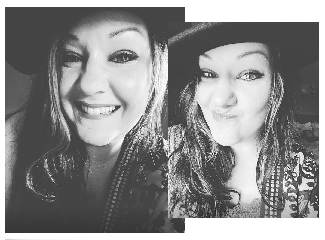 Black and white portraits showing friends laughing and smiling together.