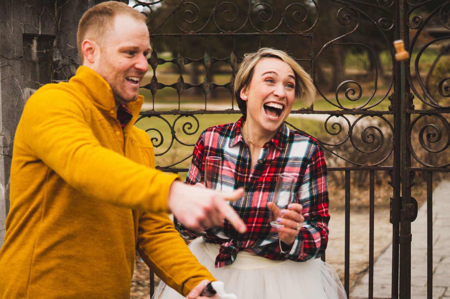 Popping bottles, Engagement celebration