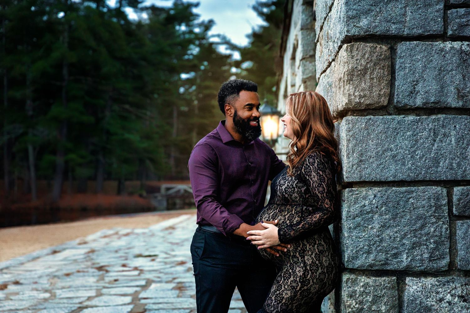 couple maternity session at park bear brook Allenstown, New Hampshire