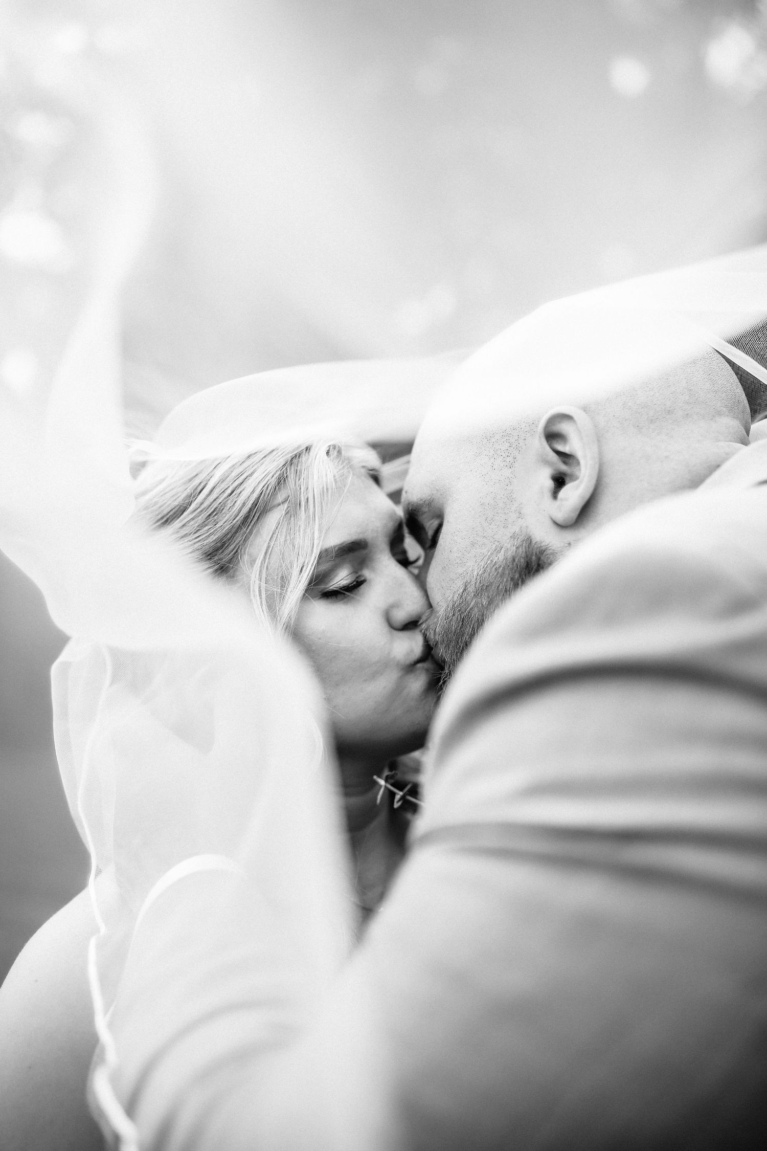 Kissing under the veil