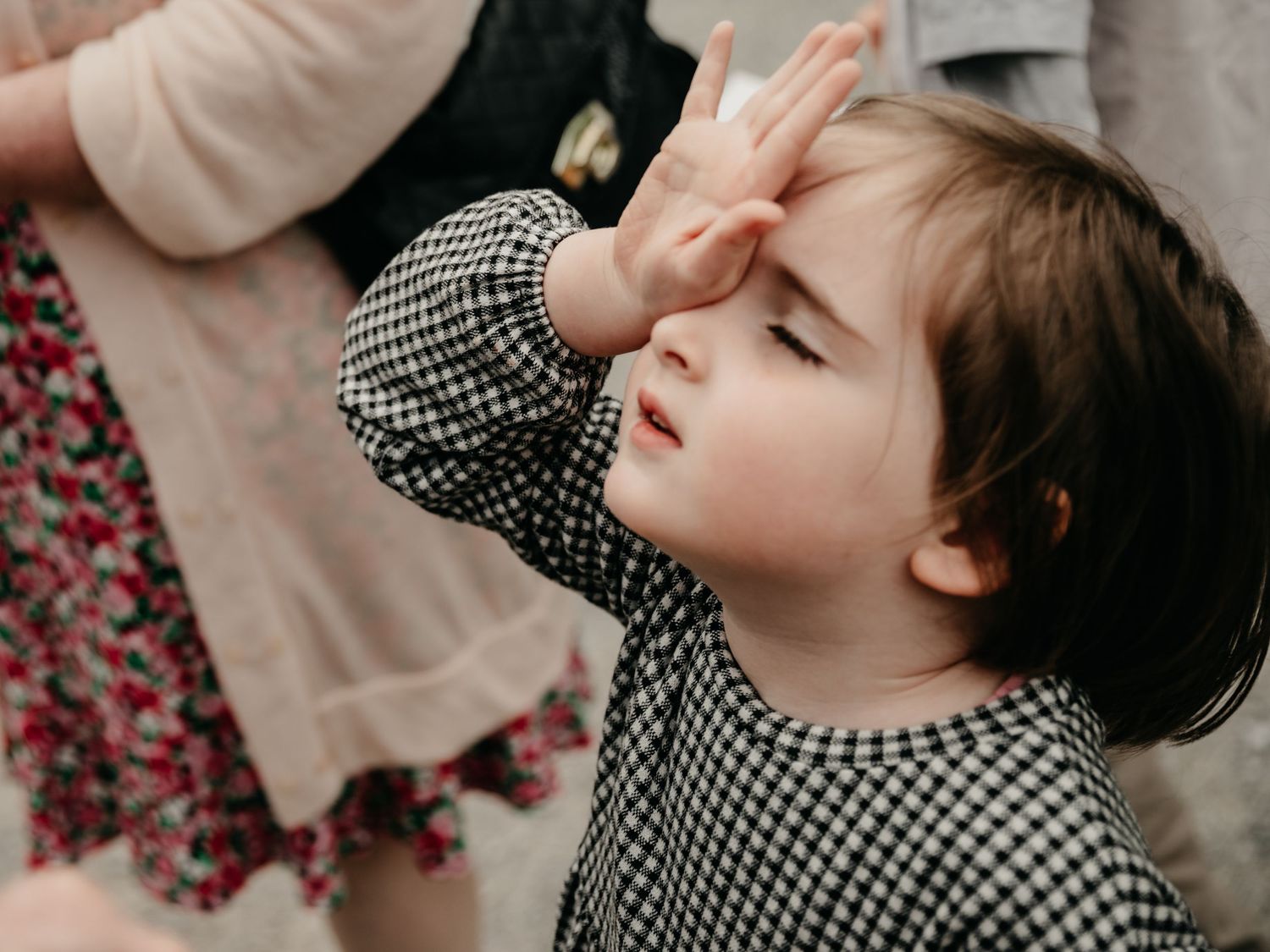 Little girl playing at communion
