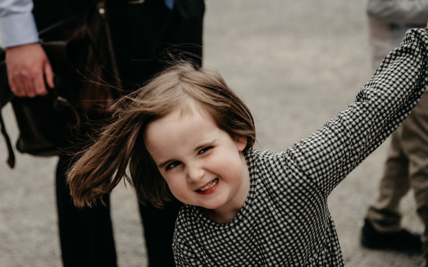 Little girl playing at communion
