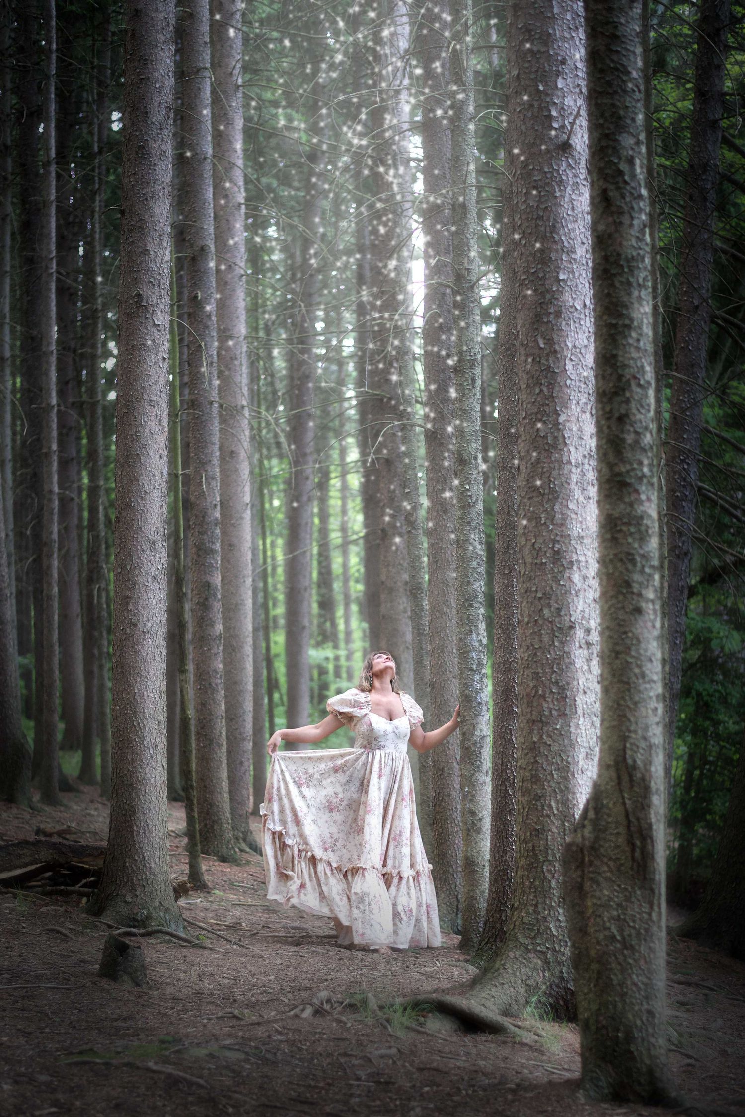 Portrait of a woman in a fairy whimsical forest.
