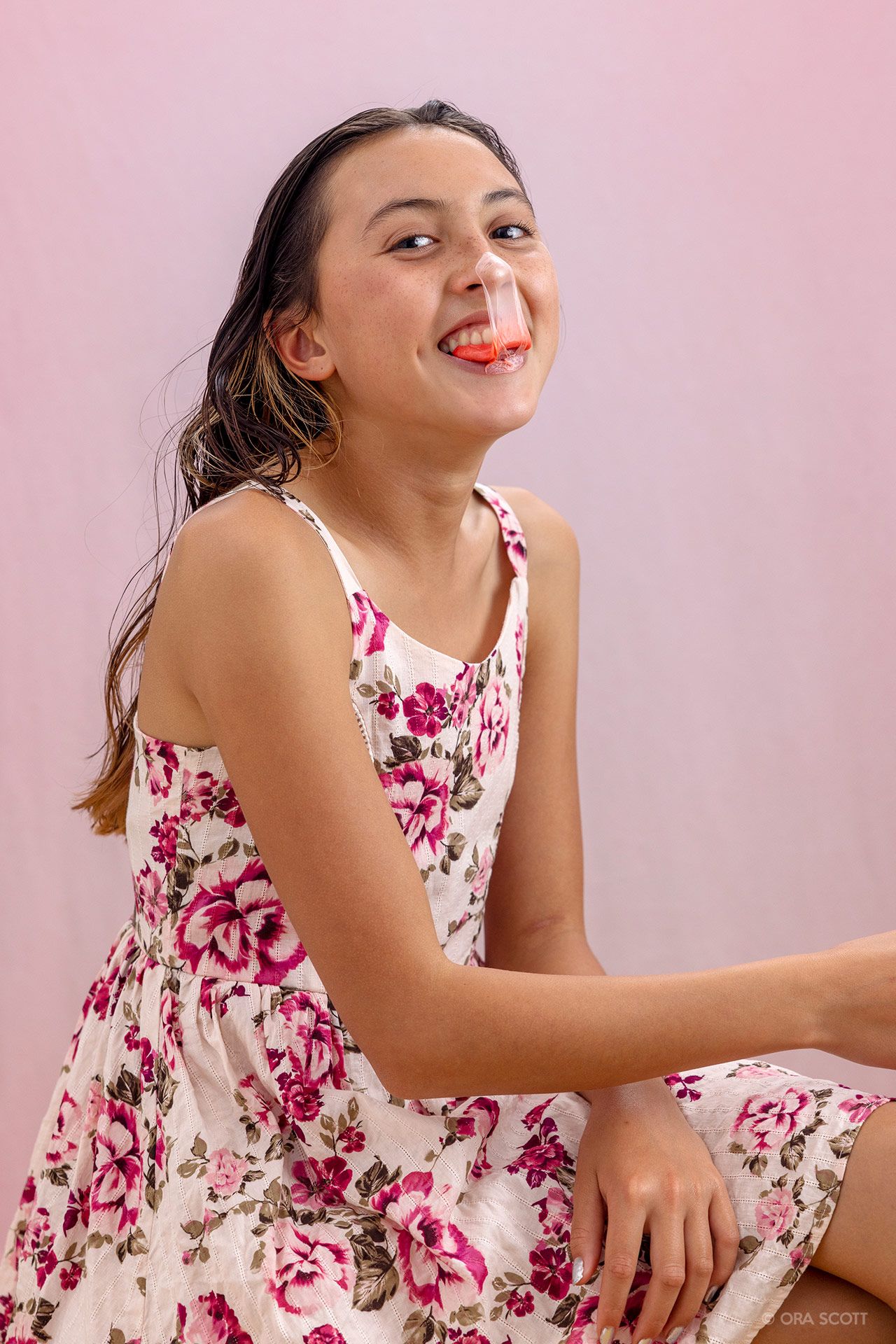 tween portrait with bubble gum in upcountry maui