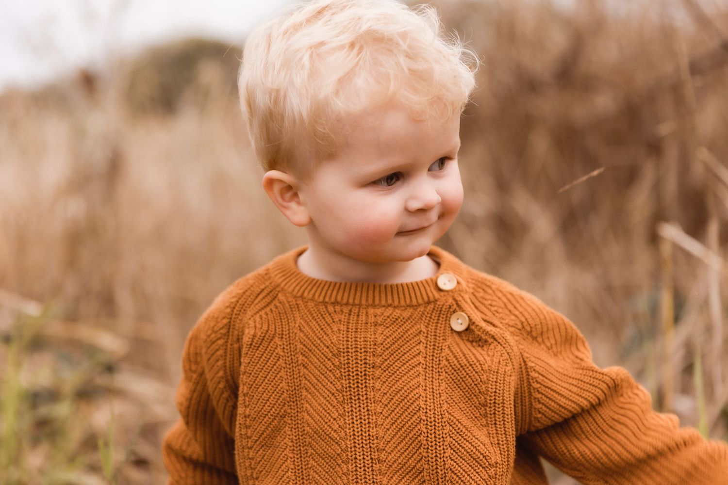 Portrait of a toddler against a natural Brisbane beachside backdrop