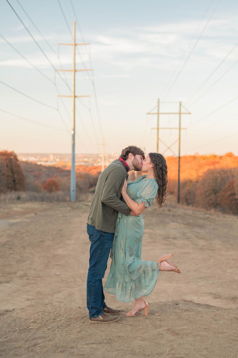Sentimental Fall engagement session at Turkey Mountain, Tulsa, Oklahoma,