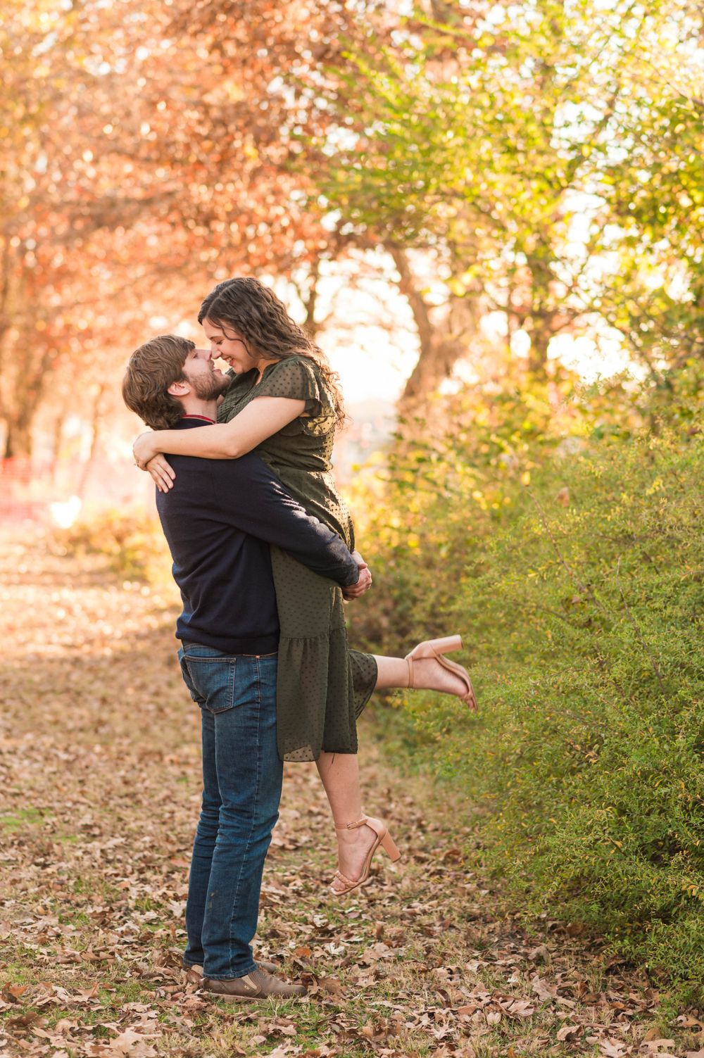 Sentimental Fall engagement session at Turkey Mountain, Tulsa, Oklahoma,