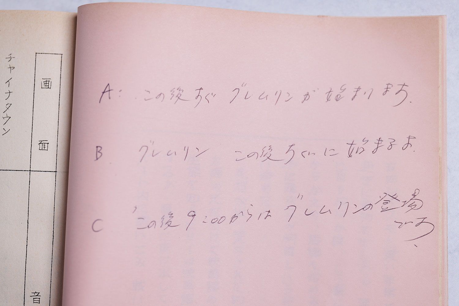 Japanese Gremlins Script Owned by Maya Okamoto