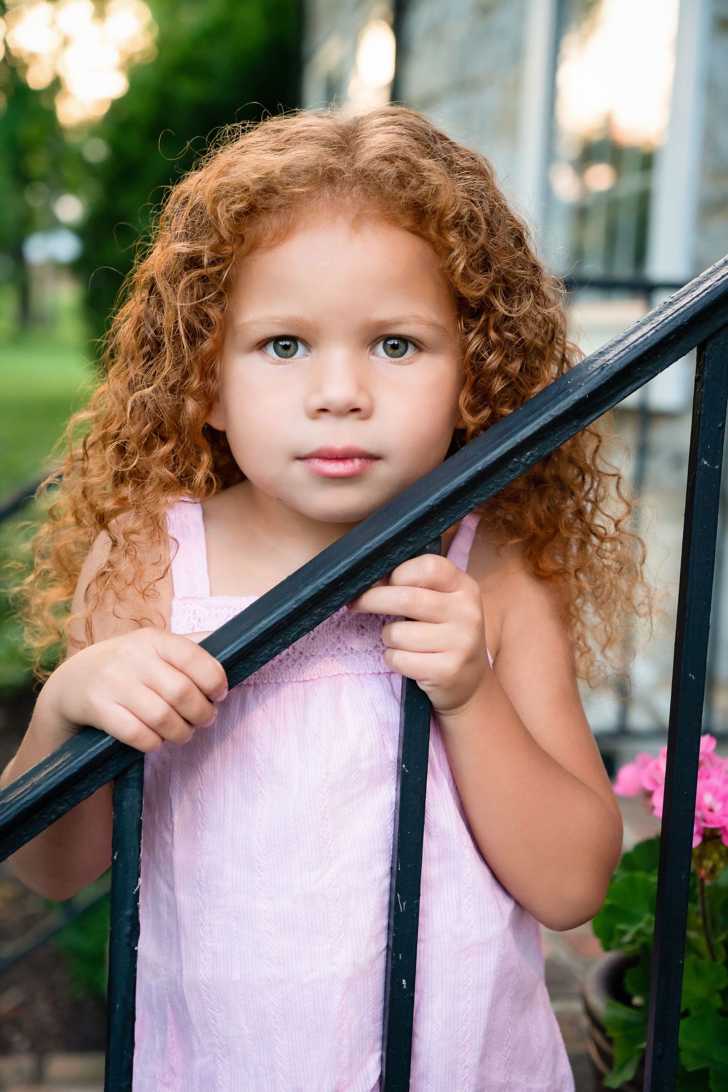 Stunning eyes of girl gazing intently.