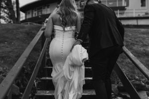 Bride and groom photos at Saraguay House, Purcell's Cove, Halifax Nova Scotia