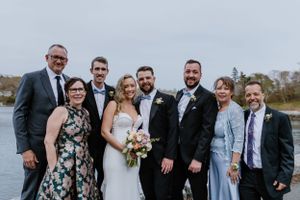 Family photos in front of Dingle Tower at Sir Sandford Fleming Park, Halifax Nova Scotia