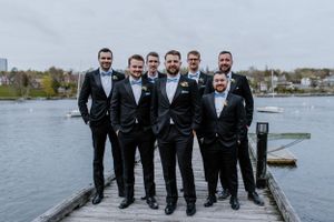 Groom and groomsmen photos at Saraguay House, Purcell's Cove, Halifax Nova Scotia
