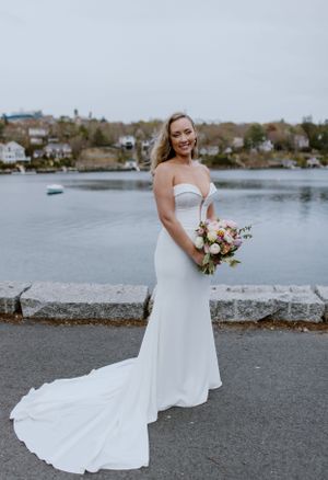 Bride and groom photos in front of Dingle Tower at Sir Sandford Fleming Park, Halifax Nova Scotia